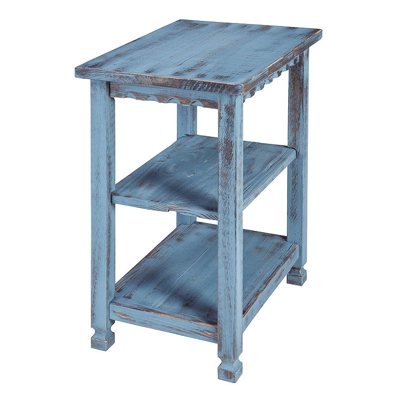 Alaterre Furniture Country Cottage 2-Shelf End Table, Blue