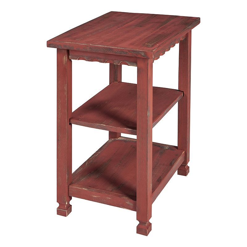 Alaterre Furniture Country Cottage 2-Shelf End Table, Red