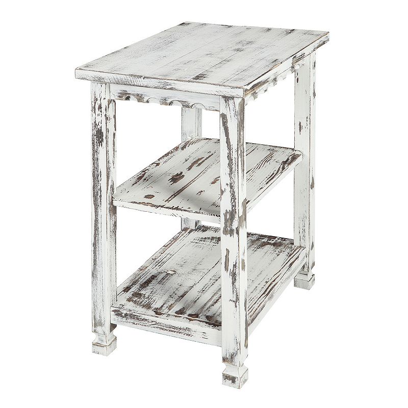 Alaterre Furniture Country Cottage 2-Shelf End Table, White