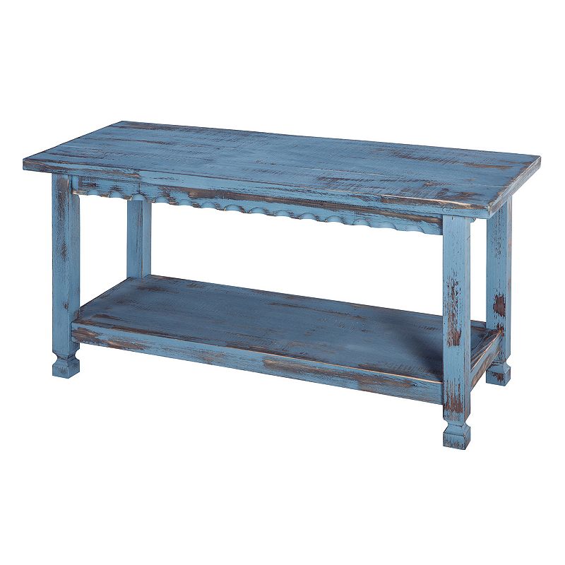 Alaterre Furniture Country Cottage Bench, Blue