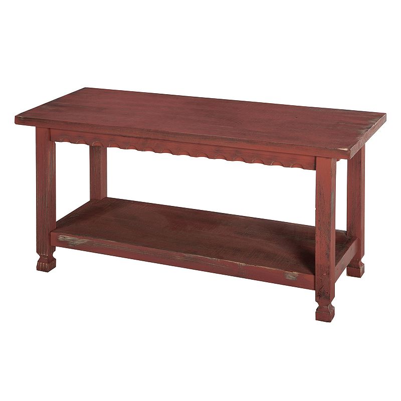 19657888 Alaterre Furniture Country Cottage Bench, Red sku 19657888
