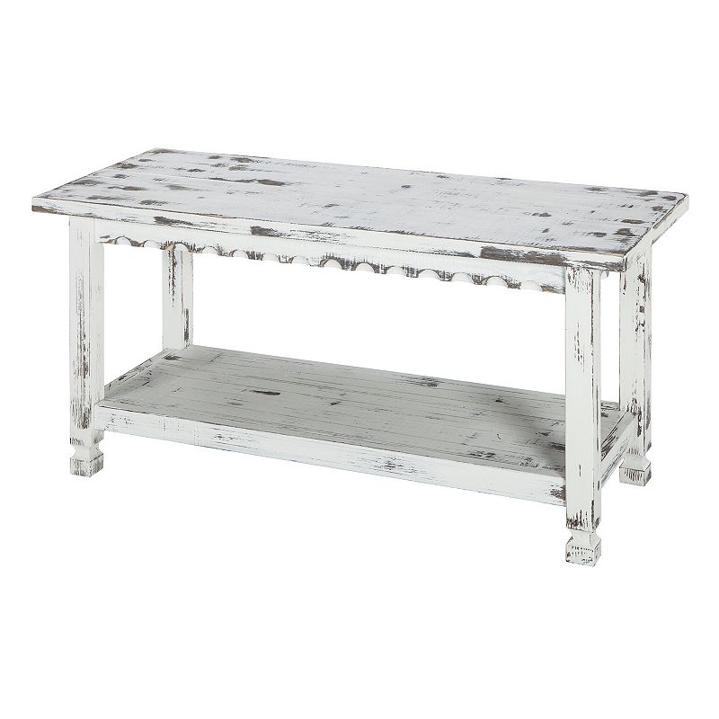 27609213 Alaterre Furniture Country Cottage Bench, White sku 27609213