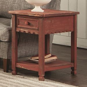 Alaterre Furniture Country Cottage Distressed End Table