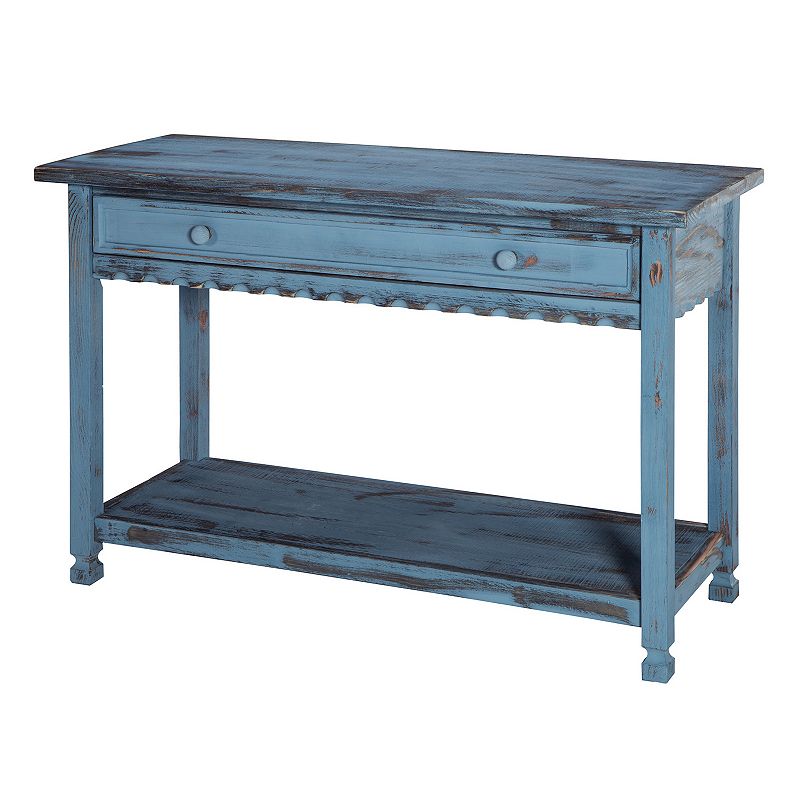 Alaterre Furniture Country Cottage Console Table, Blue