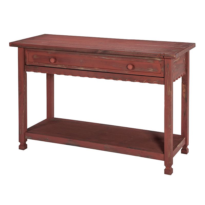 Alaterre Furniture Country Cottage Console Table, Red