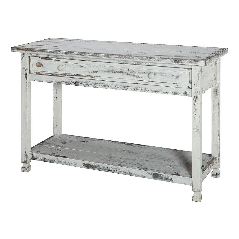 Alaterre Furniture Country Cottage Console Table, White