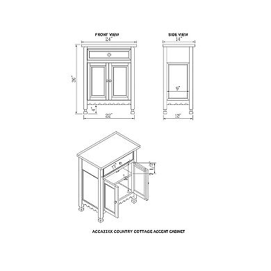 Alaterre Furniture Country Cottage Storage Cabinet