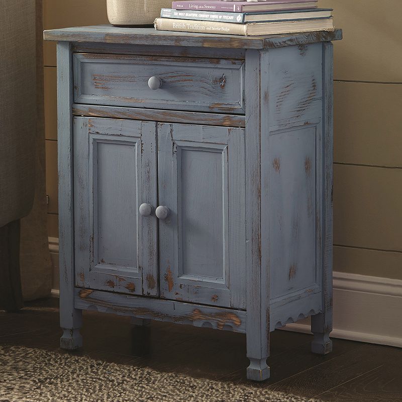 Alaterre Furniture Country Cottage Storage Cabinet, Blue