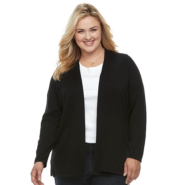 Plus Size Croft & Barrow® Essential Open-Front Cardigan