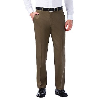 Haggar Mannen Premium No Iron Khaki Classic Fit Uitbreidbare Taille Platte Voorbroek (Regular en Big & Tall Maten), Donkergrijs, 44W / 30L