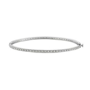 HDI Sterling Silver 1/2 Carat T.W. Diamond Eternity Bangle Bracelet