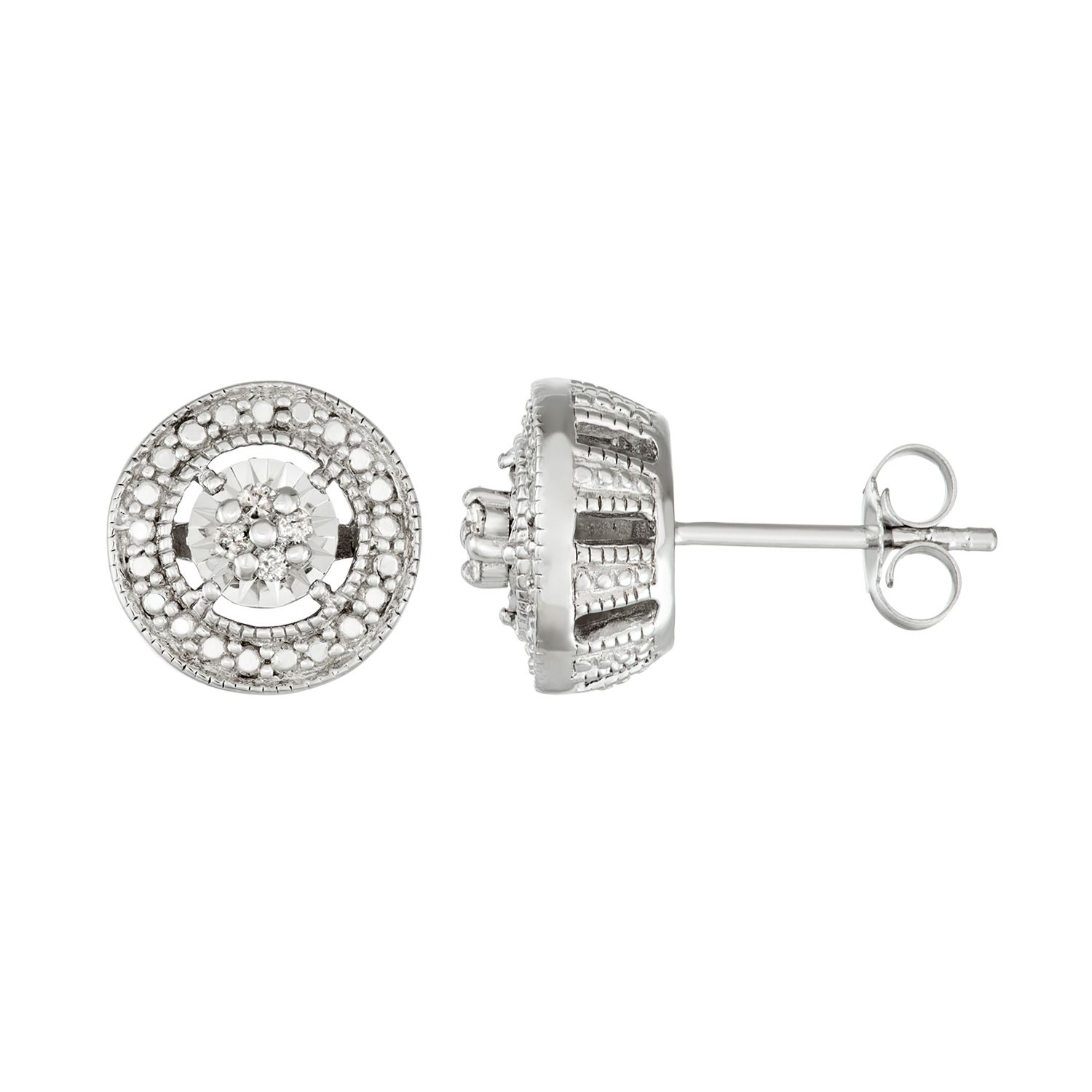 Image for HDI Sterling Silver 1/10 Carat T.W. Diamond Halo Stud Earrings at Kohl's.