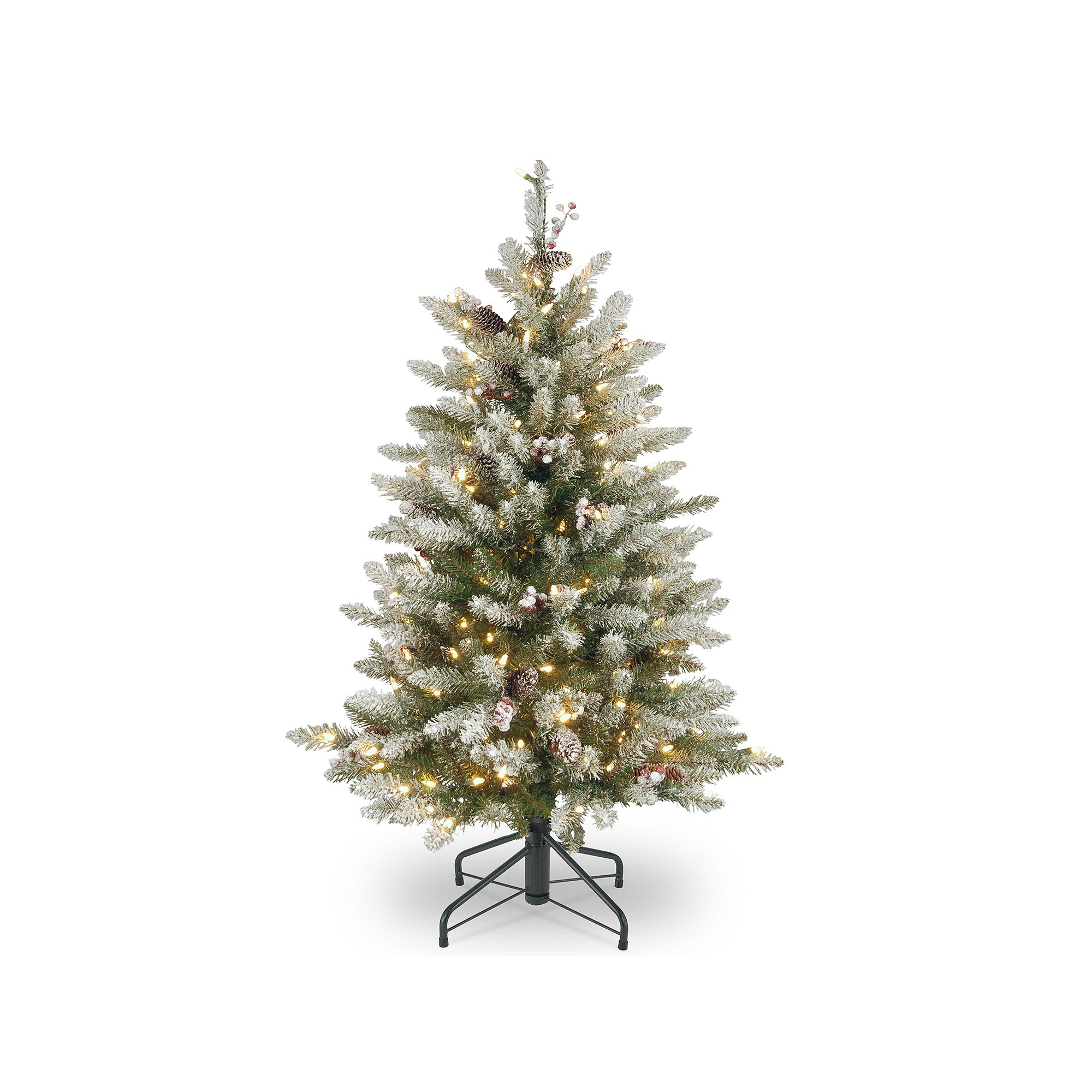National Tree Company 4.5-ft. Pre-Lit Dunhill Fir Flocked Artificial Christ