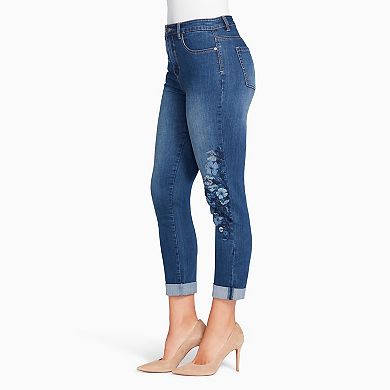 Women's Gloria Vanderbilt Amanda High Waisted Embroidered Ankle Jeans 