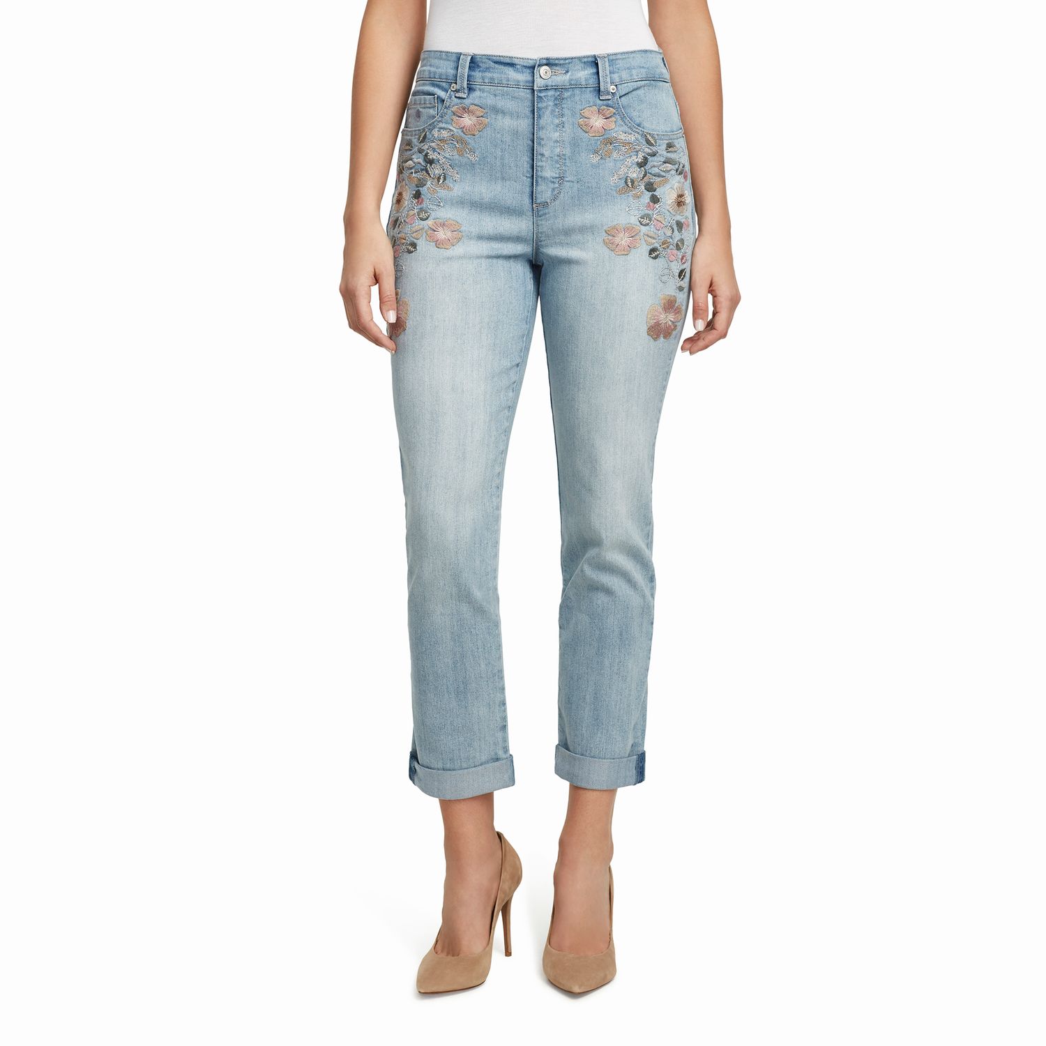 gloria vanderbilt embroidered jeans