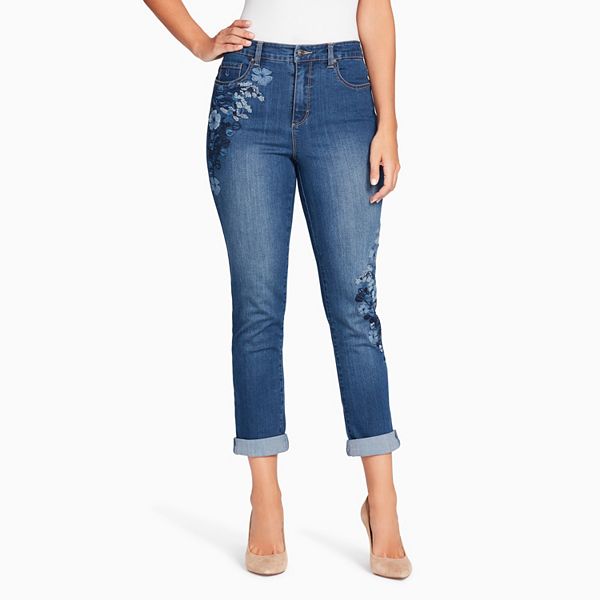 Women's Gloria Vanderbilt Amanda High Waisted Embroidered Ankle Jeans
