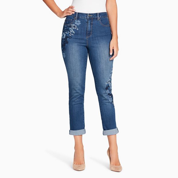 Women's Gloria Vanderbilt Amanda High Waisted Embroidered Ankle Jeans