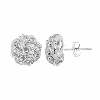Tiara 10k Gold 1/3 Carat T.W. Love Knot Stud Earrings