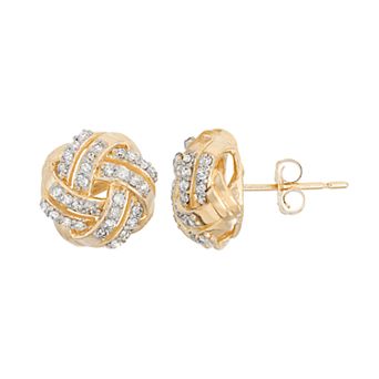 Tiara 10k Gold 1/3 Carat T.W. Love Knot Stud Earrings