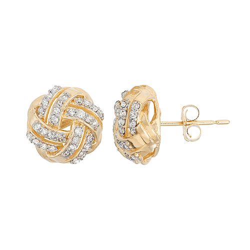 love knot stud earrings in 10k gold