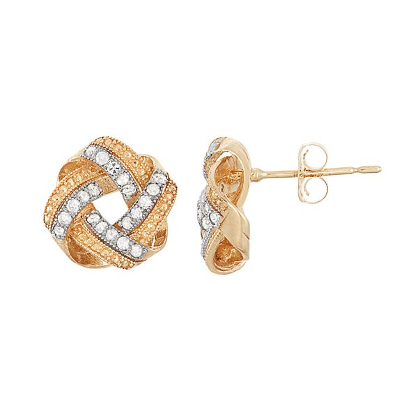 1/2 carat Diamond Love outlets Knot Earrings