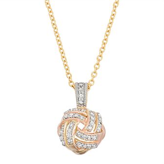 Tiara 10k Gold 1/5 Carat T.W. Love Knot Pendant
