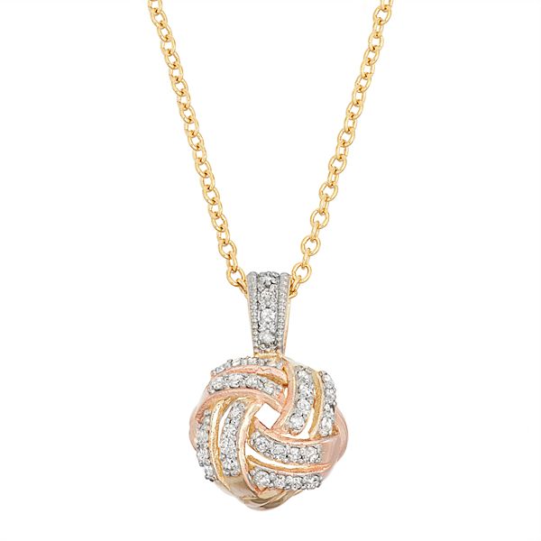 Tiara 10k Gold 1/5 Carat T.W. Love Knot Pendant