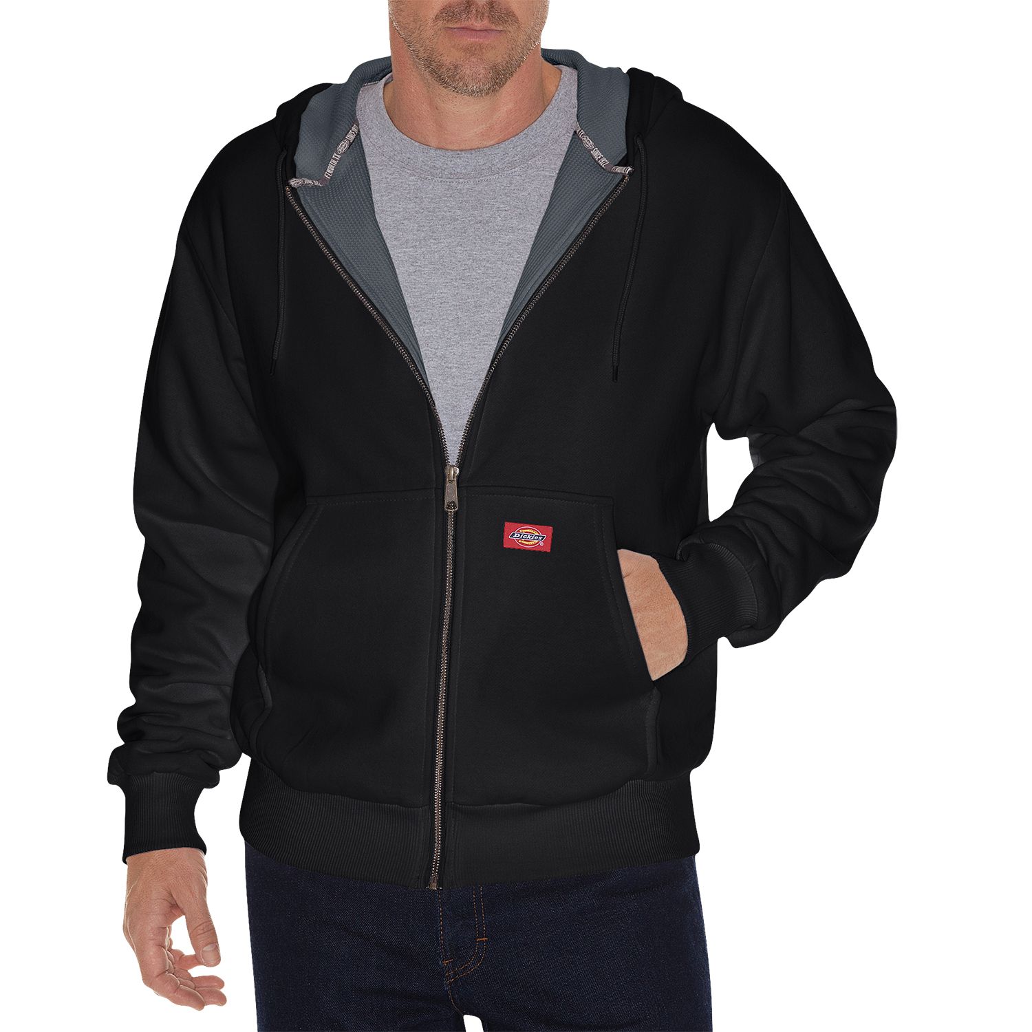 dickies heavyweight quilted fleece hoodie