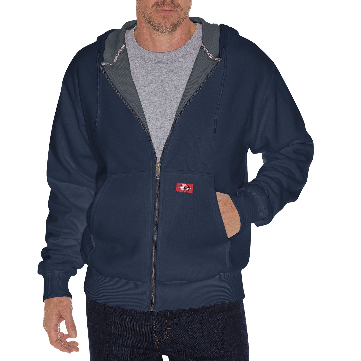 dickies thermal zip up hoodie