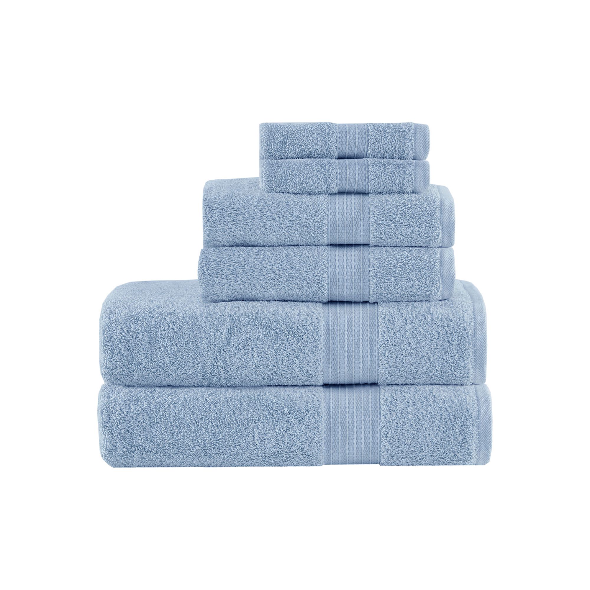 Madison Park 100% Organic Cotton 6-piece Bath Towel Set, Blue