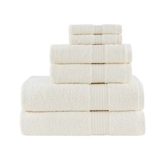 Madison Park 100% Organic Cotton 6 pc Bath Towel Set