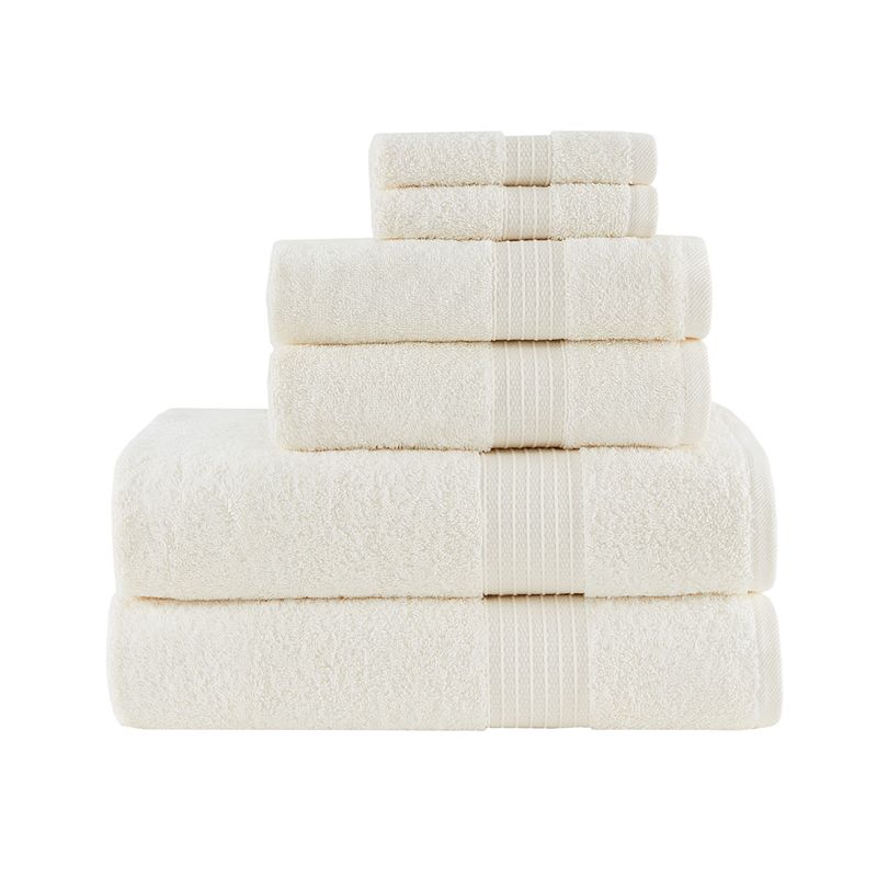 Madison Park Organic Cotton 6-piece Bath Towel Set, Natural, 6 Pc Set