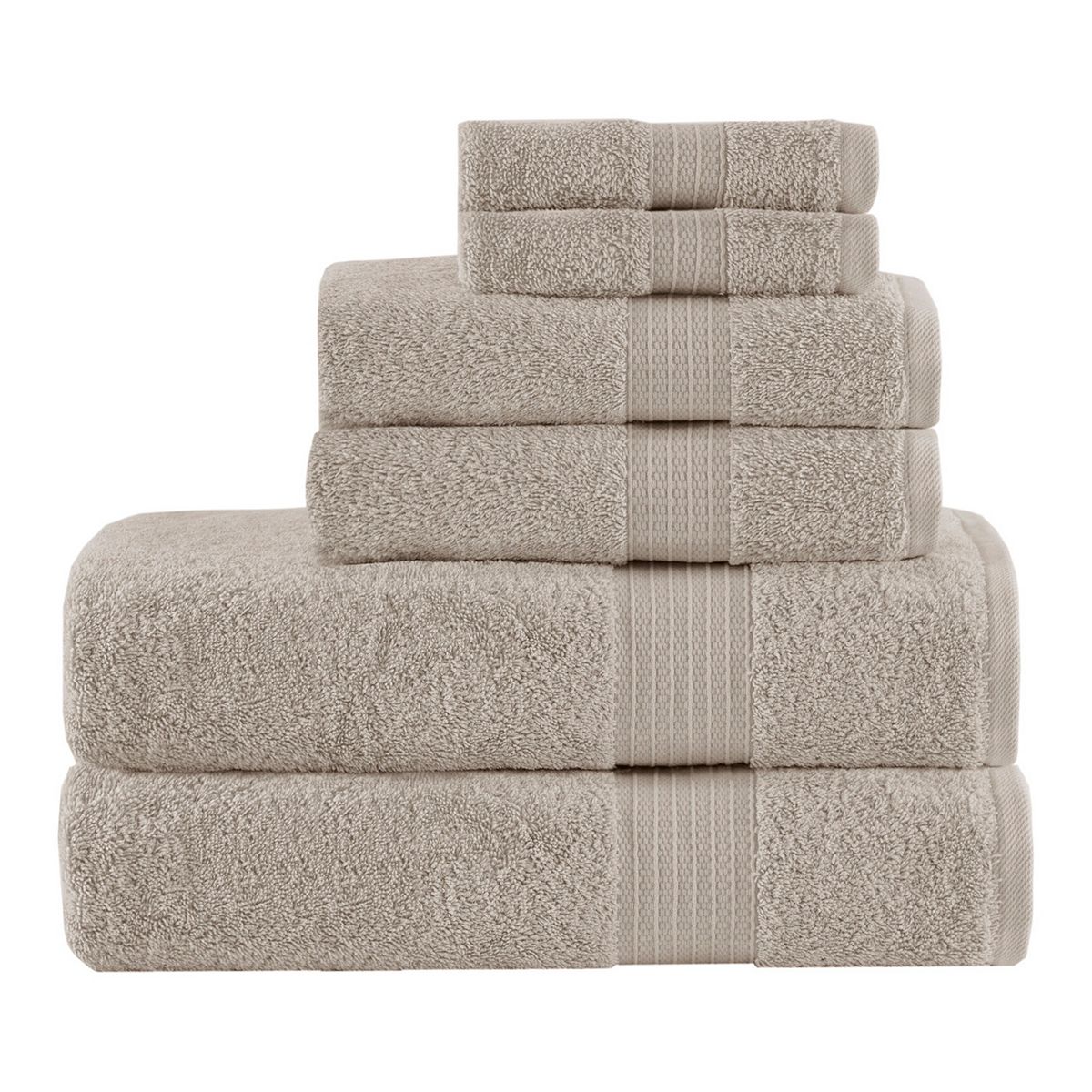 Madison Park 100% Organic Cotton 6-piece Bath Towel Set - Tan
