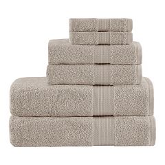 6pc Signature Solid Bath Towel Set Dark Brown - Cassadecor