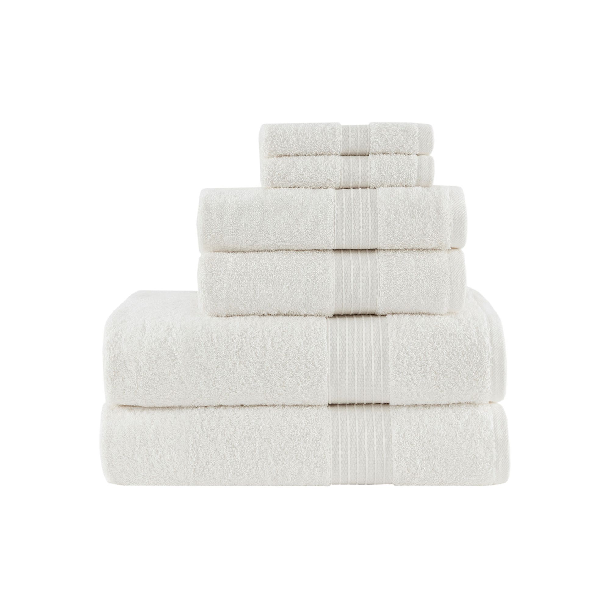 Madison Park 100% Organic Cotton 6-piece Bath Towel Set, White
