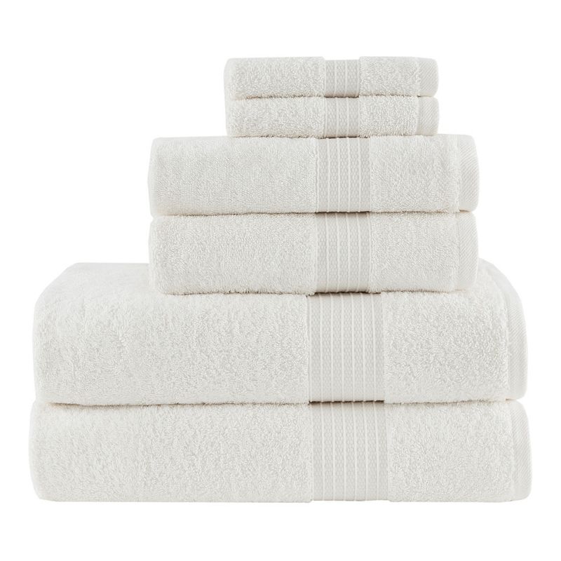 6pc Organic Cotton Bath Towel Set White