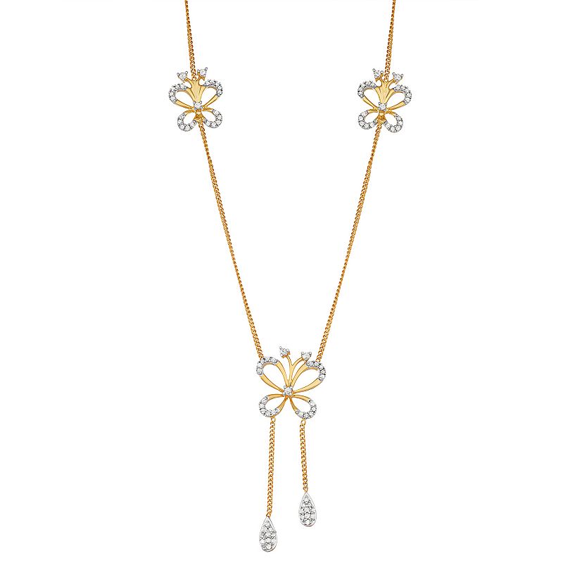 14k Gold Over Silver 3/8 Carat T.W. Diamond Butterfly Y Necklace, Womens, - 75485894 - Jewelry Showcase your soaring sense of style when you don  sku 75485894