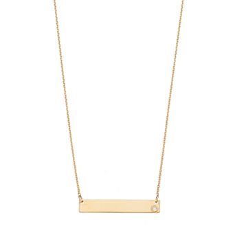 Color Romance 10k Gold Diamond Accent Bar Link Necklace