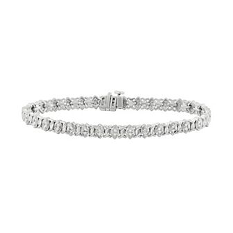 HDI Sterling Silver 1/2 Carat T.W. Diamond Marquise Tennis Bracelet