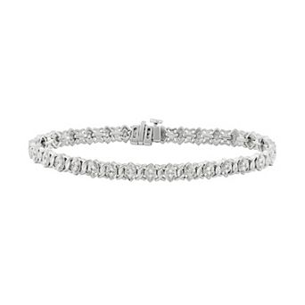 HDI Sterling Silver 1/2 Carat T.W. Diamond Marquise Tennis Bracelet