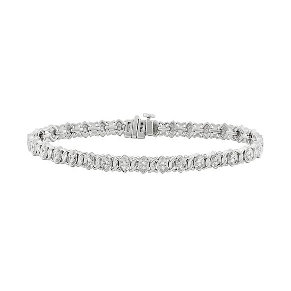 Sterling Silver 1/2 Carat T.W. Diamond Marquise Tennis Bracelet