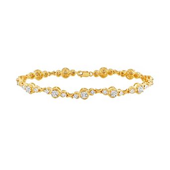 HDI 14k Gold Over Silver 1/2 Carat T.W. Diamond Bracelet