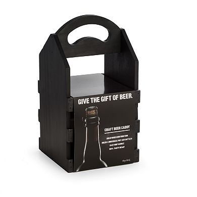 Bey-Berk Solid Wood Pint Beer Caddy