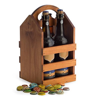 Bey-Berk Solid Wood Pint Beer Caddy
