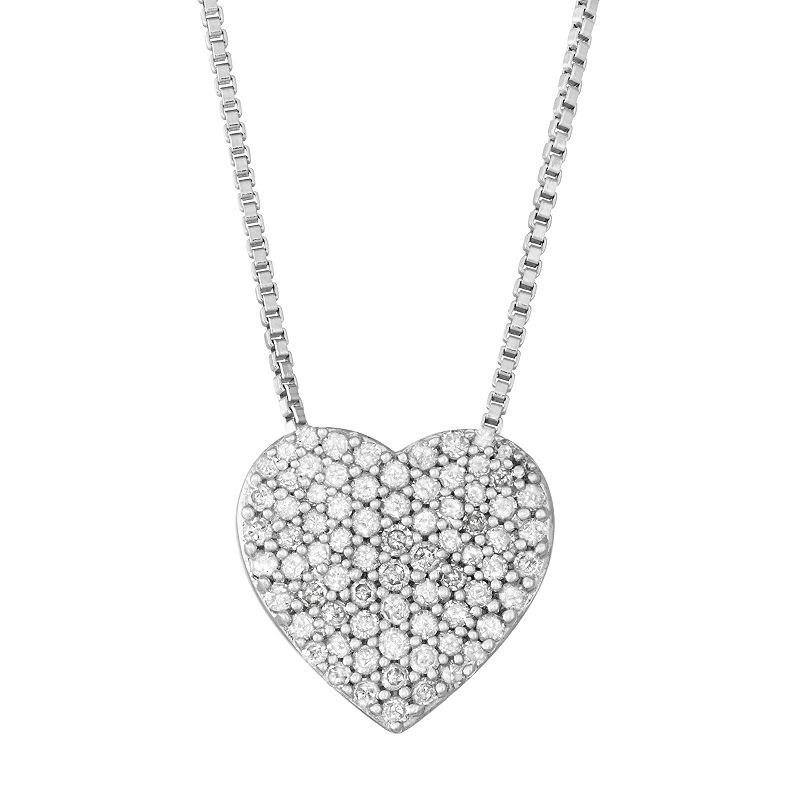 18042755 Sterling Silver 1/4 Carat T.W. Diamond Heart Penda sku 18042755