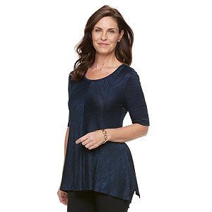 Women's Dana Buchman Marled Shark-Bite Hem Top