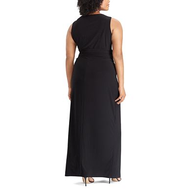 Plus Size Chaps Ruffled Evening Gown 