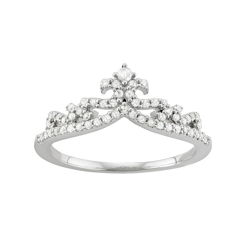 33519602 Sterling Silver 1/3 Carat T.W. Diamond Crown Ring, sku 33519602