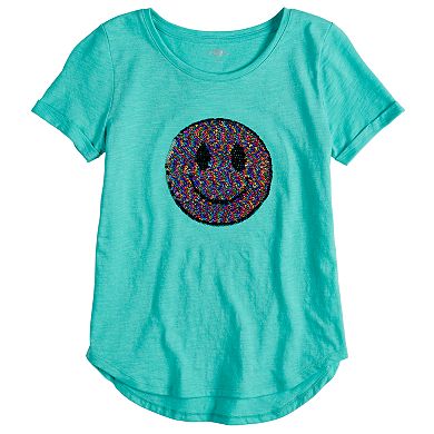 Girls 7-16 & Plus Size SO® Flip Sequin Rolled Cuff Tee