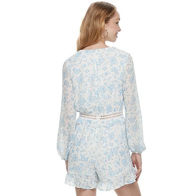 Disney Princess Juniors' Floral Crochet Waist Romper